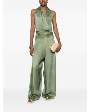 Cortana Elea Linen And Cotton Pants - Green
