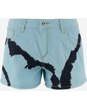 DON'T @ ME Shorts de algodón con estampado Tie Dye - Azul