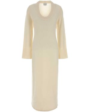 Loulou de Saison Ivory Wool Blend Ari Dress - White