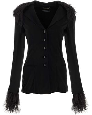 Alberta Ferretti Crepe Blazer - Black