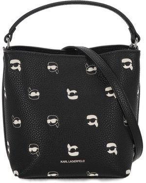 Karl Lagerfeld Black Bucket Bag - Zwart