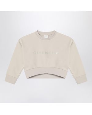 Givenchy Cream-Colored Cropped Sweatshirt With Logo - White
