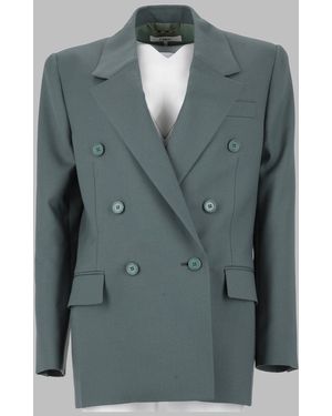 Chloé Double-Breasted Wool Blazer - Green