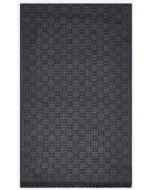 Gucci Gg Wool And Silk Shawl - Grey