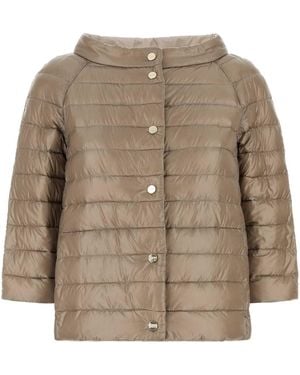 Herno Cappuccino Nylon Reversible Down Jacket - Natural