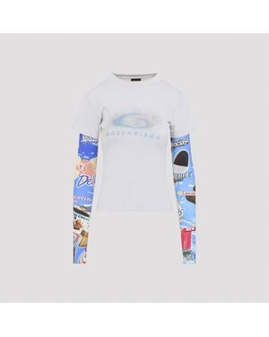 Balenciaga Double Sleeve Tshirt - Blue