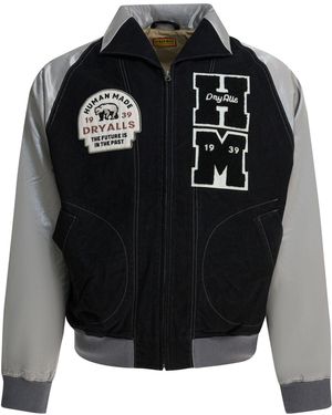 Human Made Chaqueta bomber "Varsity" de satén hecha por humanos - Negro