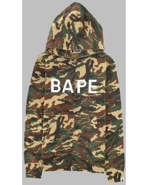 A Bathing Ape Glitch Woodlands Sweatshirt With Hood - Gray