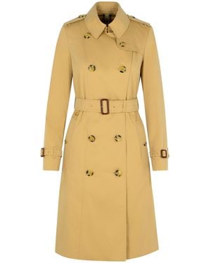 Burberry Long Cotton 'Chelsea' Trench Coat - Yellow