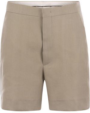 Tagliatore Linen Chino Bermuda Shorts - Natural