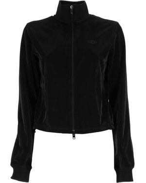 DIESEL F-Rosy Cropped Velvet Jacket - Black