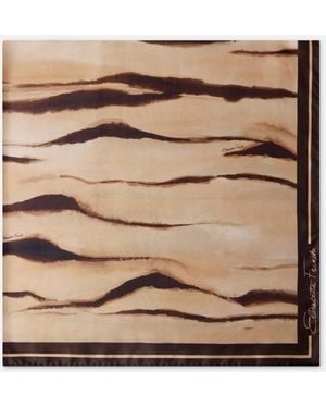 Elisabetta Franchi Sciarpa Foulard Con Stampa Tigre - Neutro