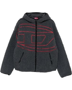 DIESEL Hooded Logo-Detail Jacket - Blue