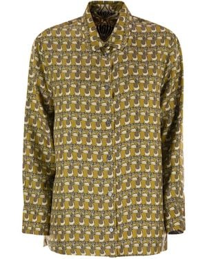 Max Mara Times Reversible Printed Silk Shirt - Green