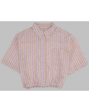 Bellerose Striped Cropped Shirt - Pink
