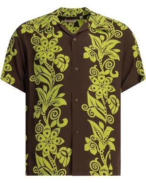 Sun Surf "Pictograph Flower" Casual Shirt - Green