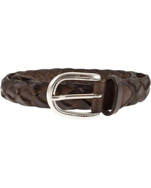 Alberto Luti Braided Leather Belt - White