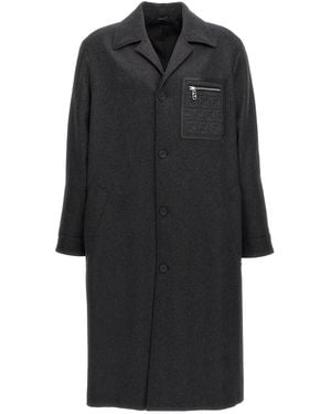 Fendi Single-Breasted Cashmere Coat - Schwarz