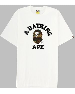A Bathing Ape T Shirt "Glitch Woodland" - White