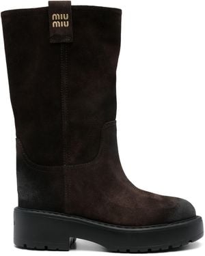 Miu Miu Stivaletti (16 28) Scamosciato Oud - Zwart
