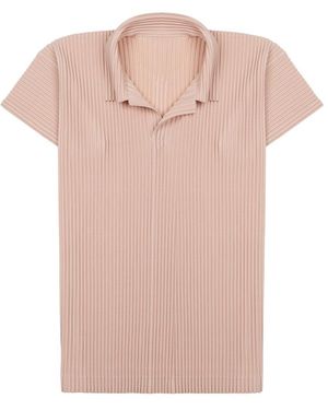 Homme Plissé Issey Miyake T Shirt Con Colletto Polo - Pink