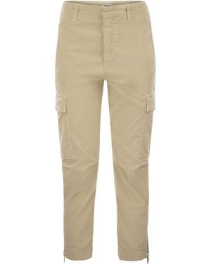 Dondup Velvet Cargo Trousers Eve - Natural