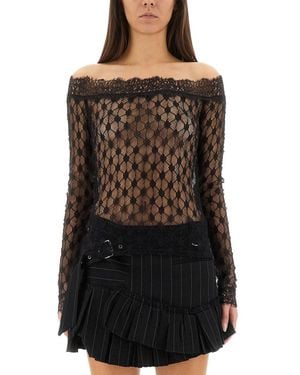 Isabel Marant Lace "Marlene" Top - Black