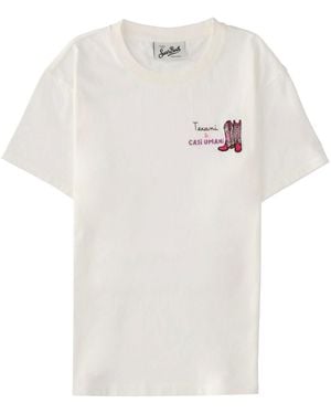 MC2 Saint Barth Graphic Crew Neck T-Shirt - White