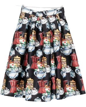 ALESSANDRO ENRIQUEZ Printed Midi Skirt - White