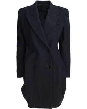 Alaïa Afgeronde Jas Met Dubbele Rij Knopen - Blauw