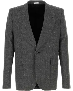 McQueen Embroidered Glencheck Blazer - Black