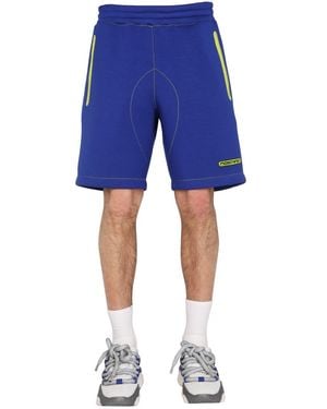 Moschino Elastic Waist Shorts With Neon Accents - Blue