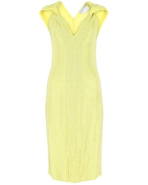 Bottega Veneta Embellished Stretch Viscose Blend Dress - Yellow