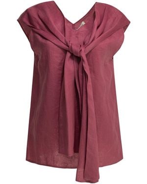 Max Mara Max Mara S Casual Draped Ramie Top - Purple