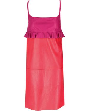 LA ROSE Leren Jurktop Fuxia Gonna Rossa - Roze