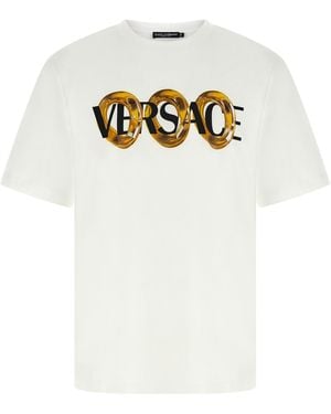 Versace T-Shirt Mit Logodruck - Weiß