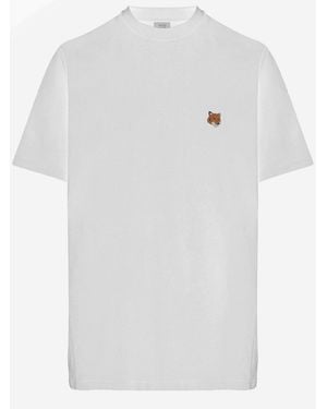 Maison Kitsuné T-Shirt aus Baumwolle von Maison Kitsune mit Logo - Weiß