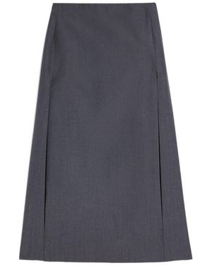 Jil Sander Wollen Lange Rok - Grijs
