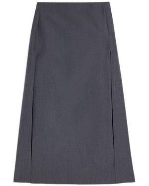 Jil Sander Wool Long Skirt - Grey
