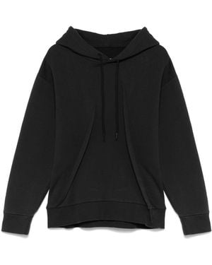 MM6 by Maison Margiela Pleat-Detailed Hoodie - Black