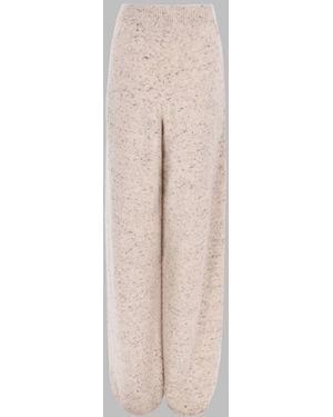 Fabiana Filippi Wide Leg Wool Blend Trousers - Natural