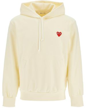 COMME DES GARÇONS PLAY Comme Des Garcons Spelen Technische Trui Unisex Hoodie - Naturel