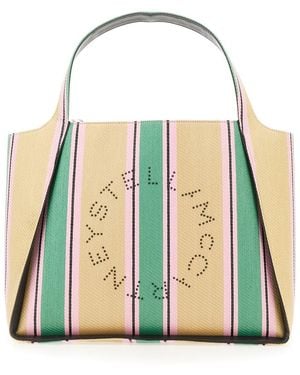 Stella McCartney Chic Logo Distressed Tote Handbag - Green