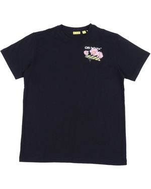 Off-White c/o Virgil Abloh Gebroken Wit Daisy Tape T-shirt S/s - Blauw