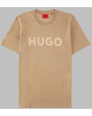 HUGO T Shirt Con Logo - Natural