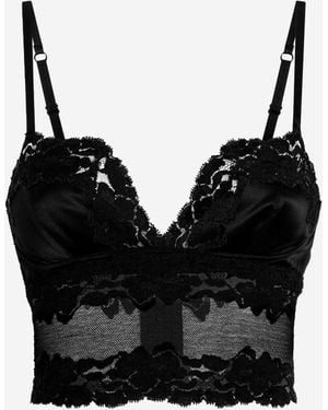 Dolce & Gabbana Lace And Satin Top - Black