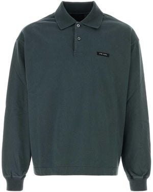 Prada Petrol Cotton Polo Shirt - Green