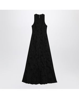 Haikure Long Dark Dress With Rips - Black