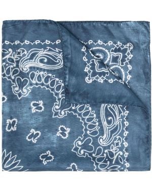 Golden Goose Golden Foulard Paisley Print Silk - Blue
