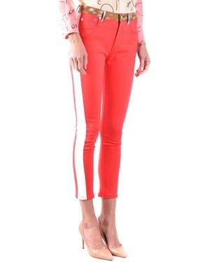 Burberry Runway Fawn Print Two-Tone Slim Fit Trousers, Waist - Red